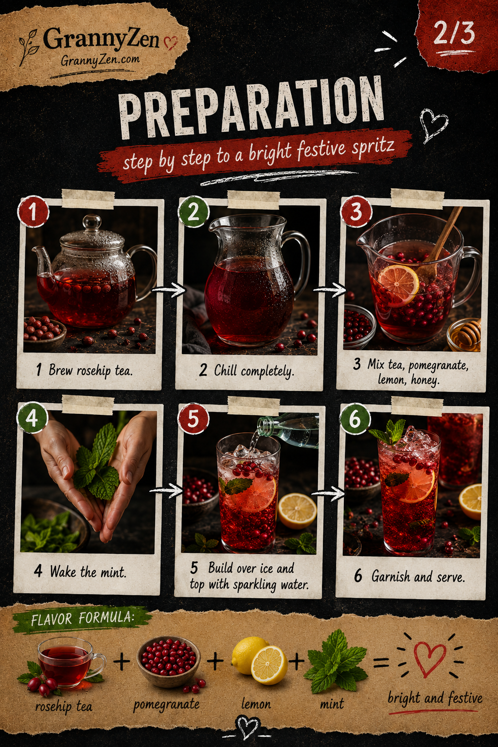Image for recipe: Balkan Rosehip Pomegranate Spritz 🌹✨