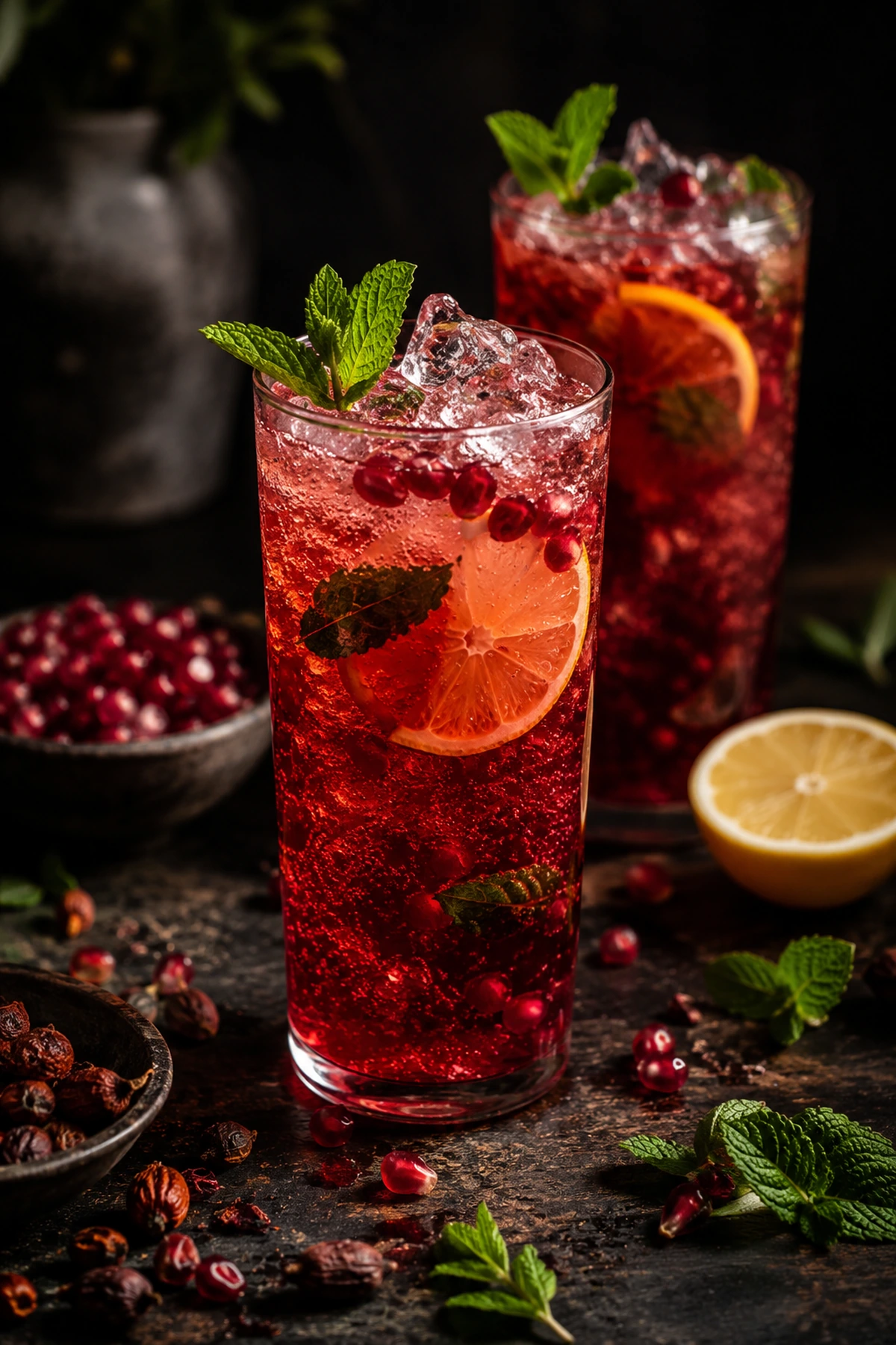 Balkan Rosehip Pomegranate Spritz 🌹✨