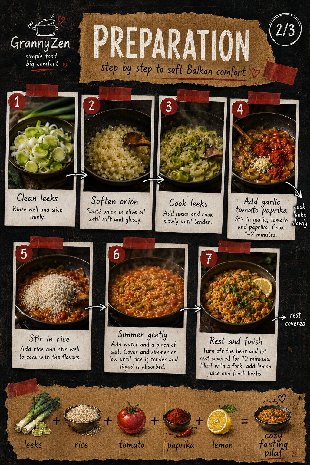 Image for recipe: Balkan Leek Rice Pilaf with Paprika and Tomato 🍚✨