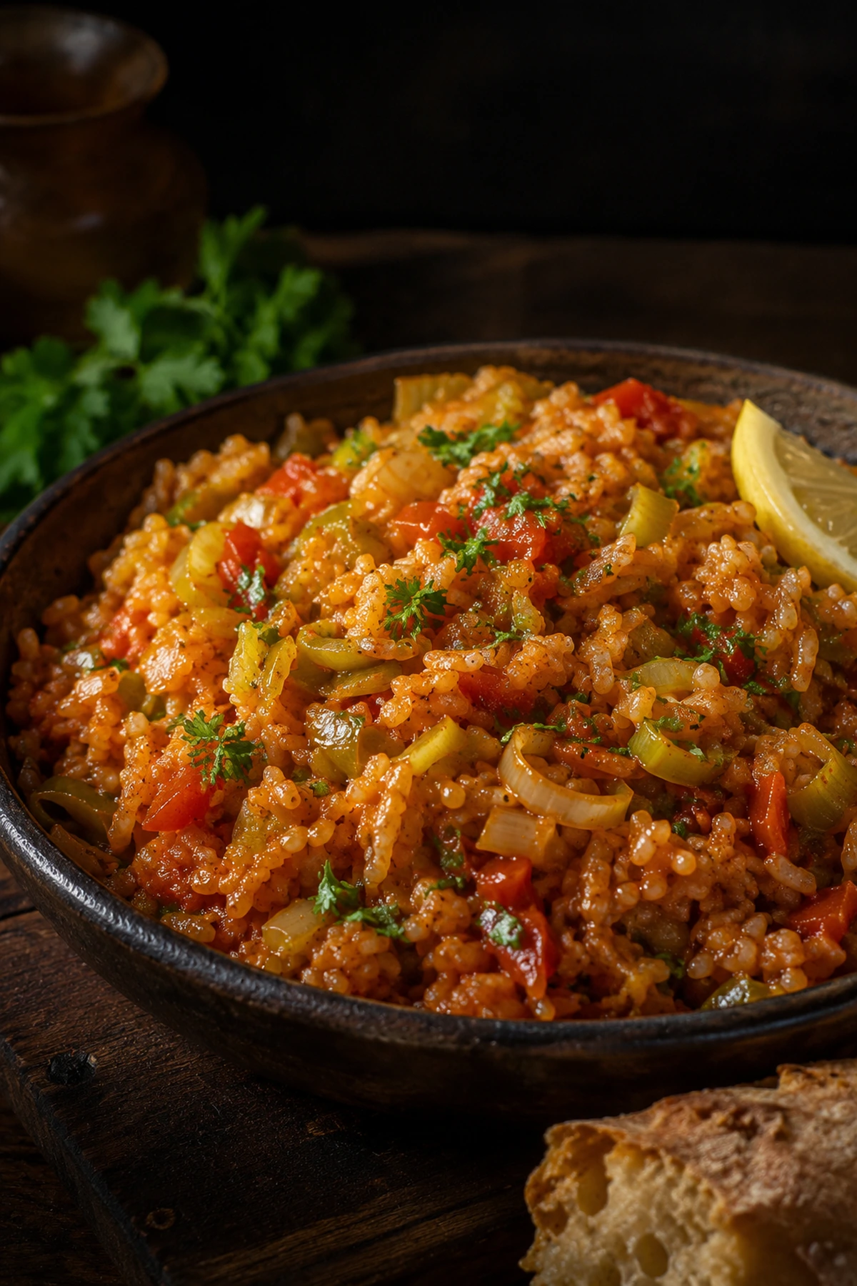 Balkan Leek Rice Pilaf with Paprika and Tomato 🍚✨