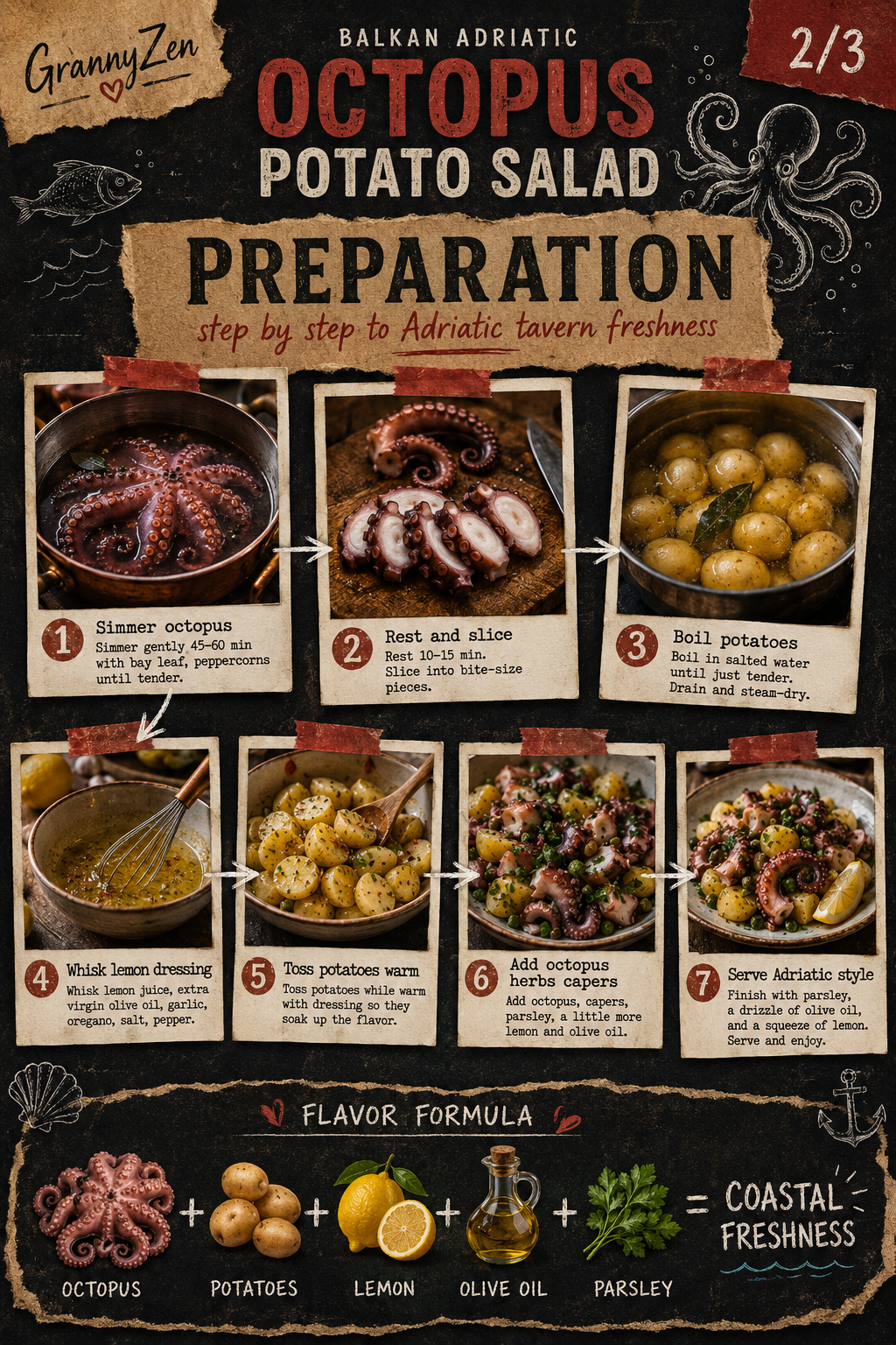 Image for recipe: Balkan Adriatic Octopus Potato Salad 🐙✨