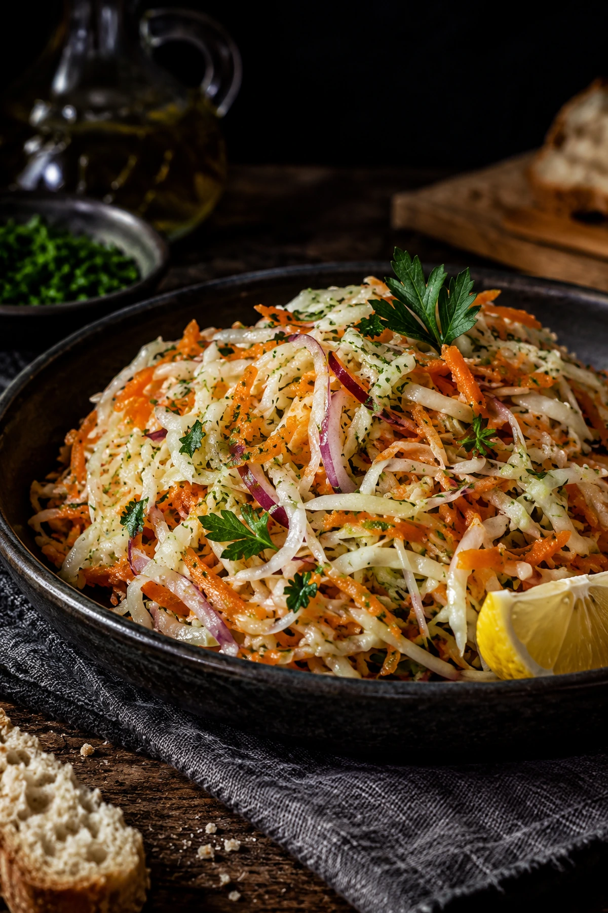 Balkan Cabbage Carrot Slaw with Vinegar Dressing 🥬✨
