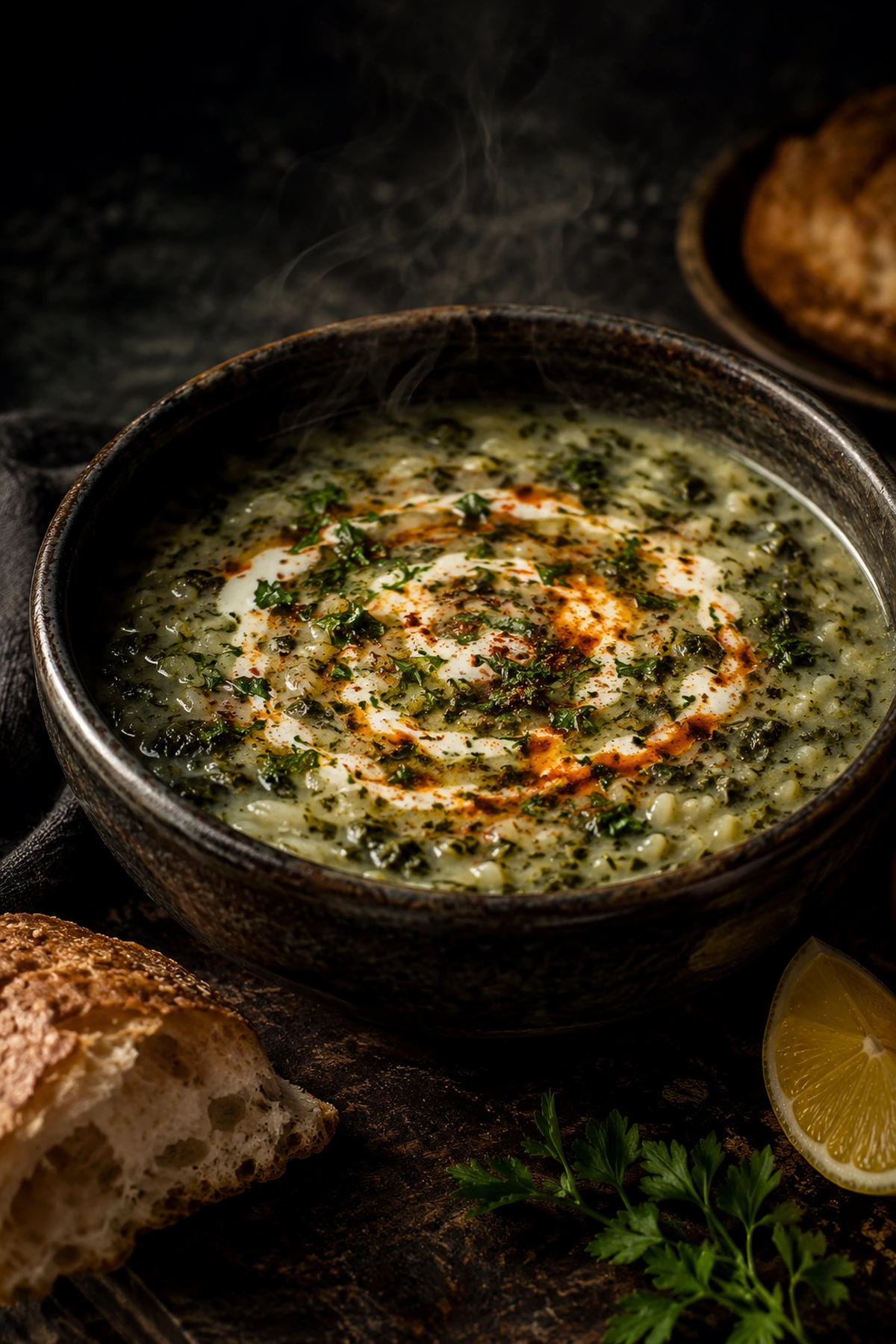 Balkan Spinach Yogurt Soup with Rice and Garlic 🌿✨