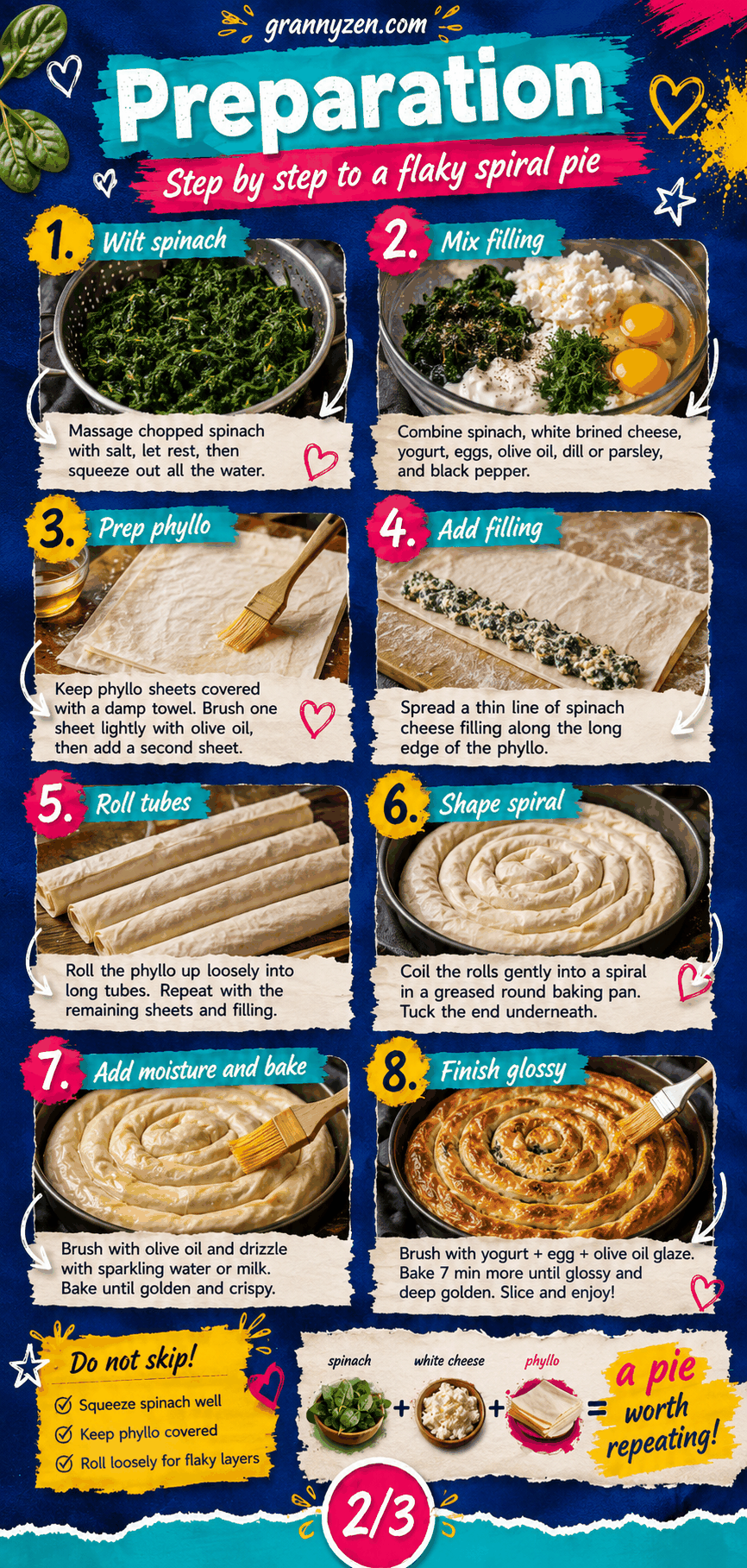Image for recipe: Balkan Spinach Cheese Spiral Pie Zeljanica 🥬✨