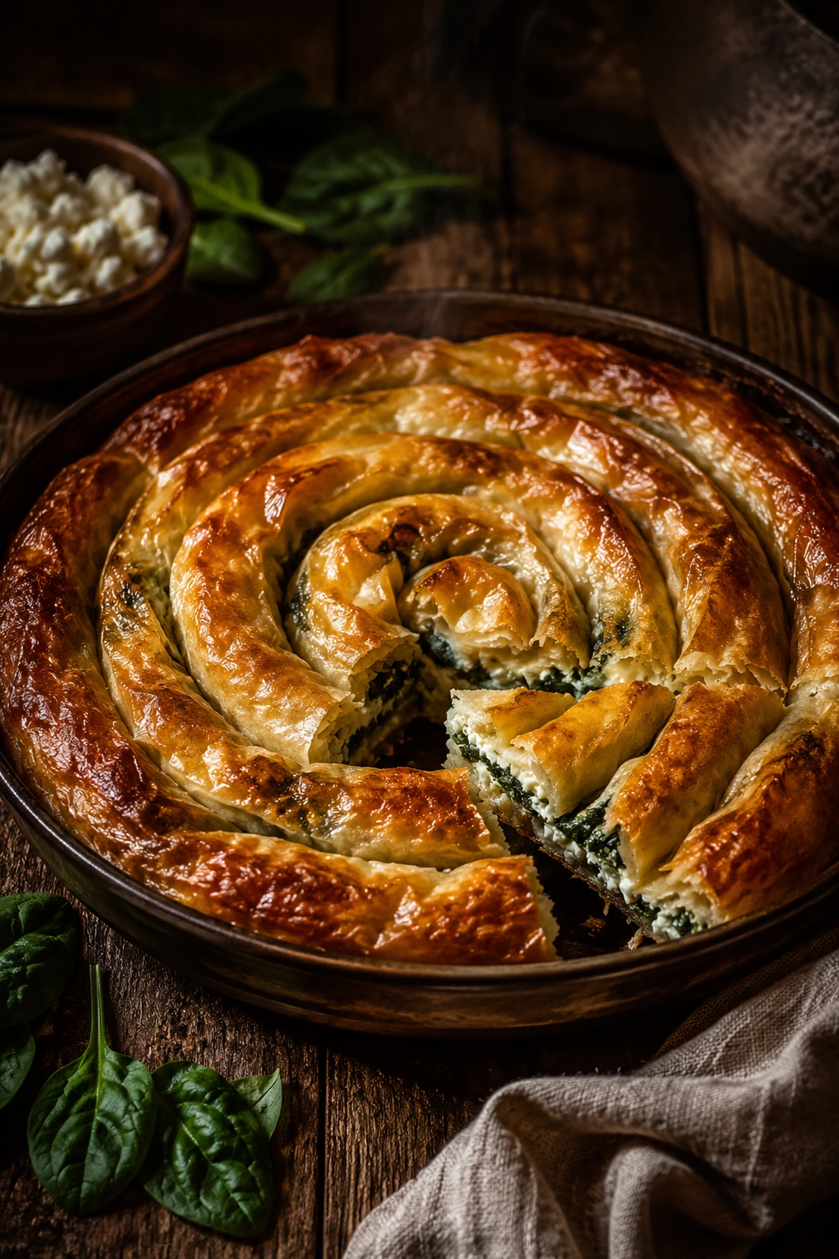 Balkan Spinach Cheese Spiral Pie Zeljanica 🥬✨