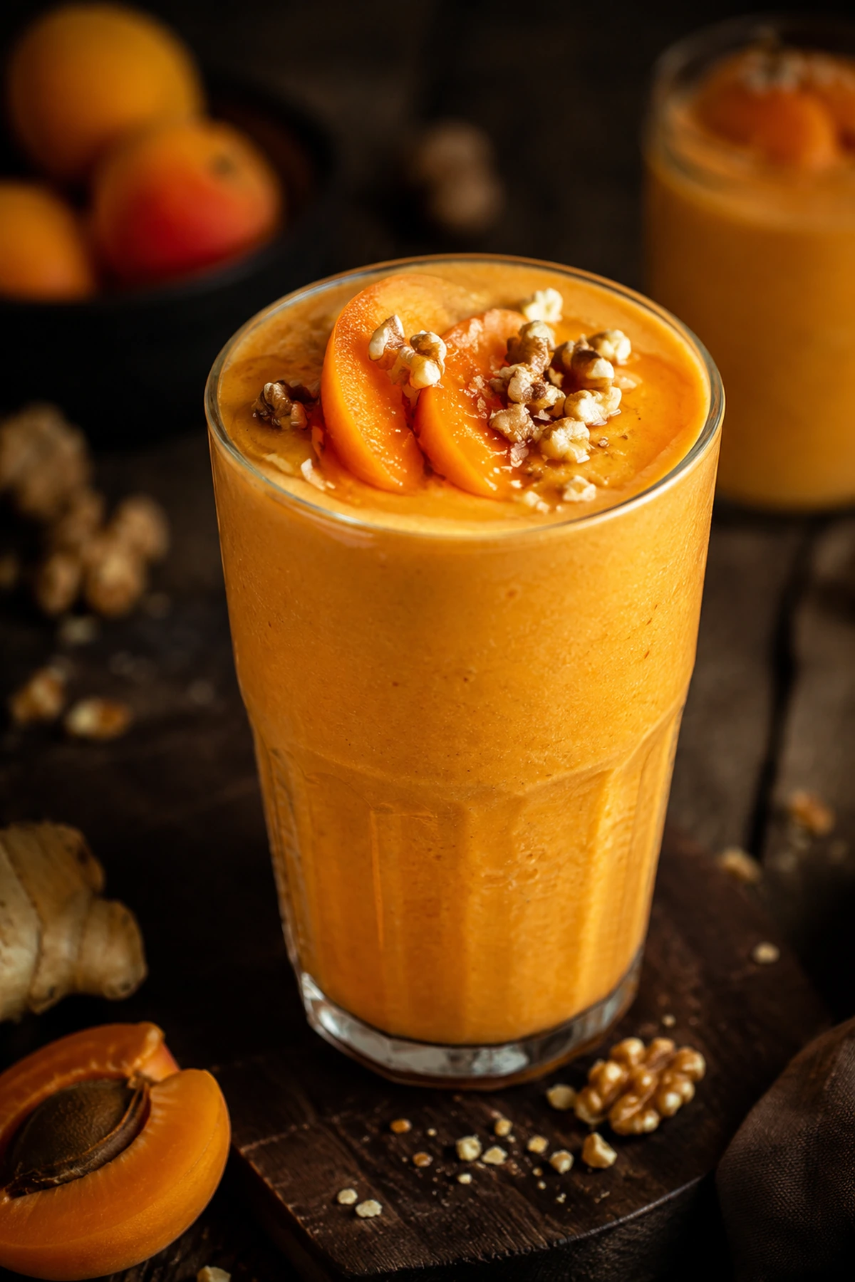 Image for recipe: Balkan Apricot Carrot Kefir Smoothie with Honey Ginger 🥕✨