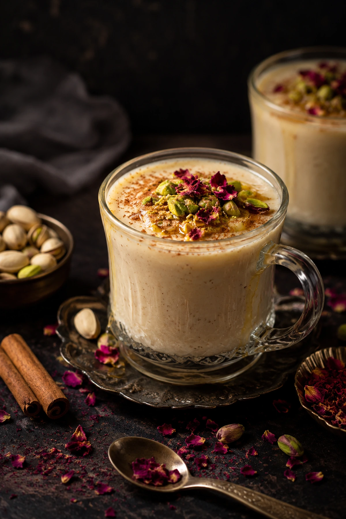 Image for recipe: Balkan Salep with Cinnamon Pistachio and Rose ☕✨