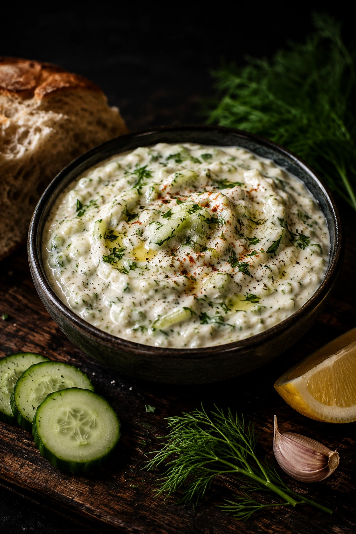 Image for recipe: Balkan Kajmak Cucumber Dill Sauce 🥒✨