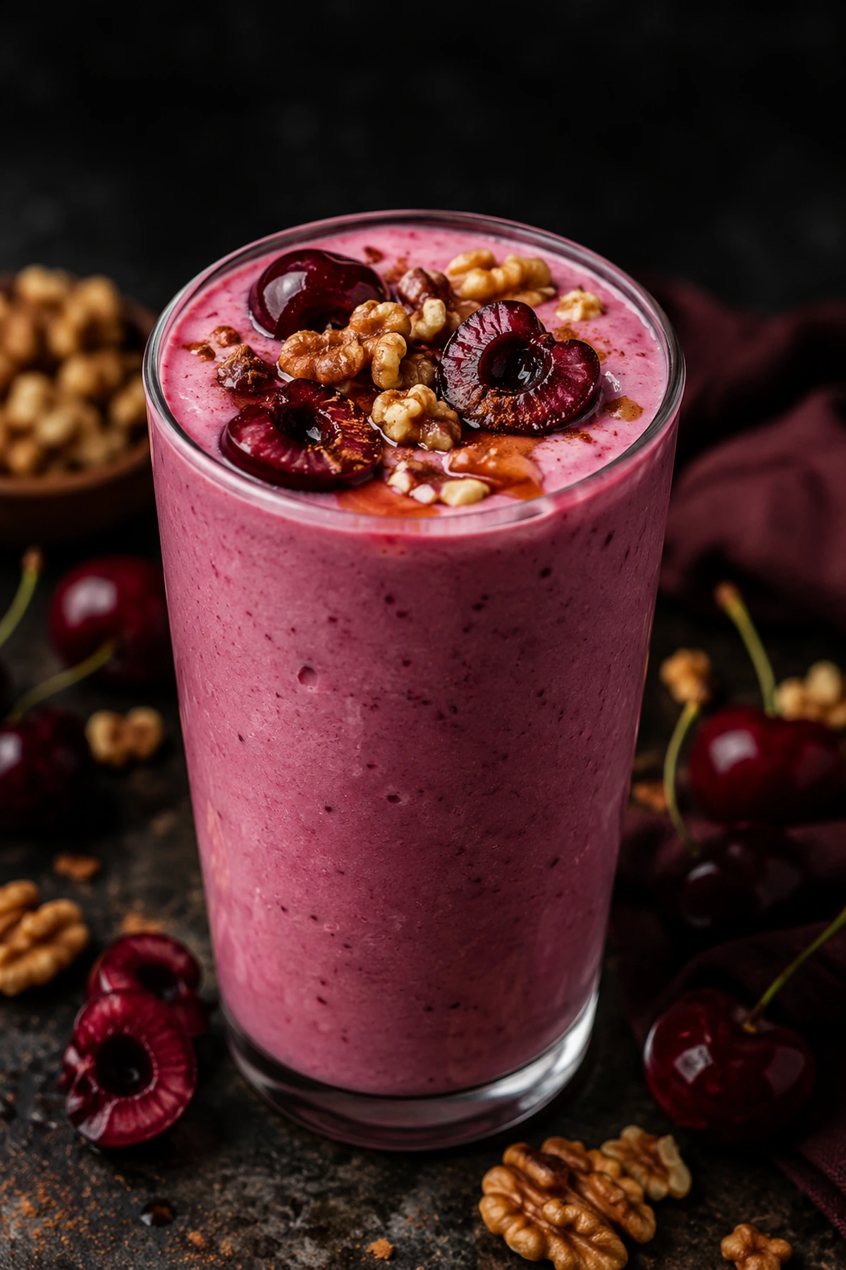 Balkan Sour Cherry Walnut Yogurt Smoothie 🍒✨