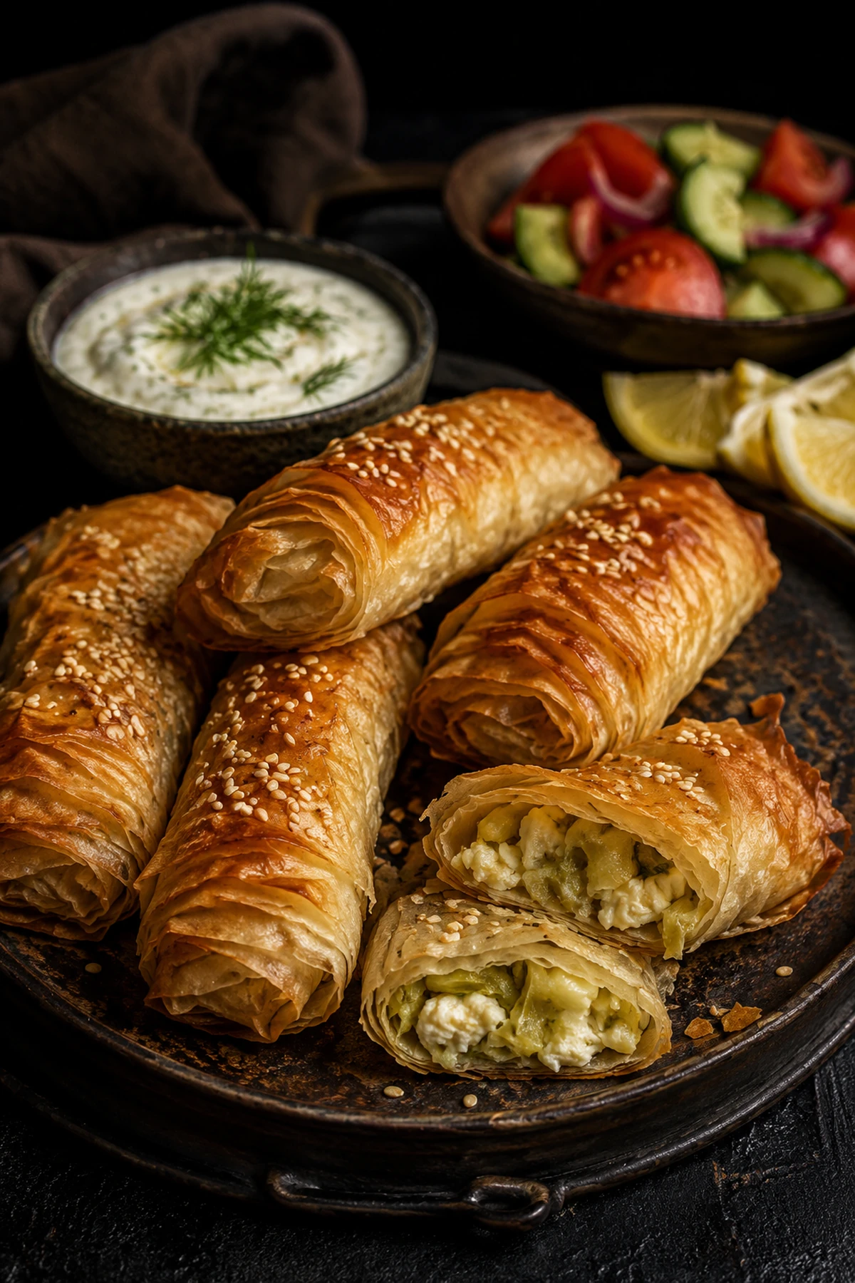 Balkan Leek and Cheese Phyllo Rolls 🥬✨