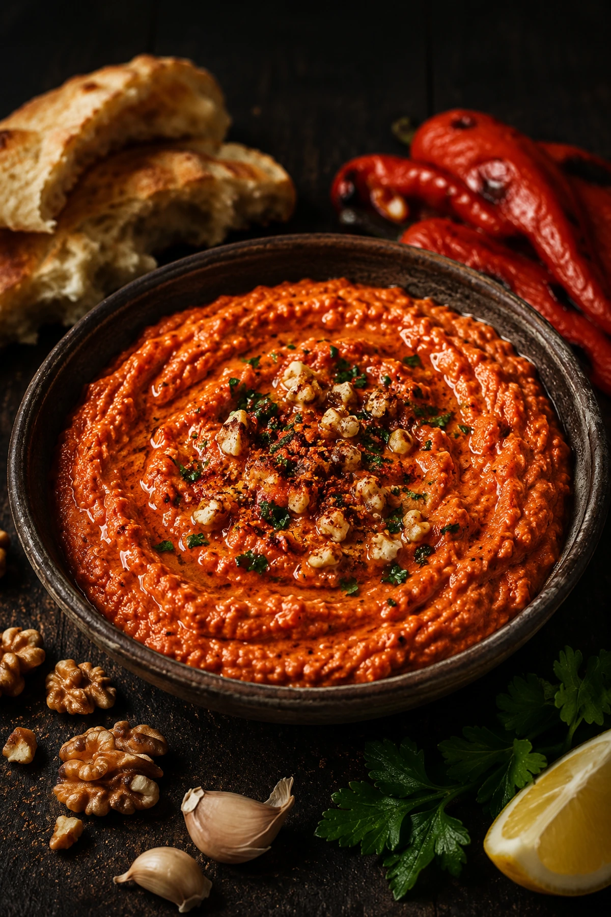 Balkan Roasted Pepper Walnut Garlic Sauce 🫑✨