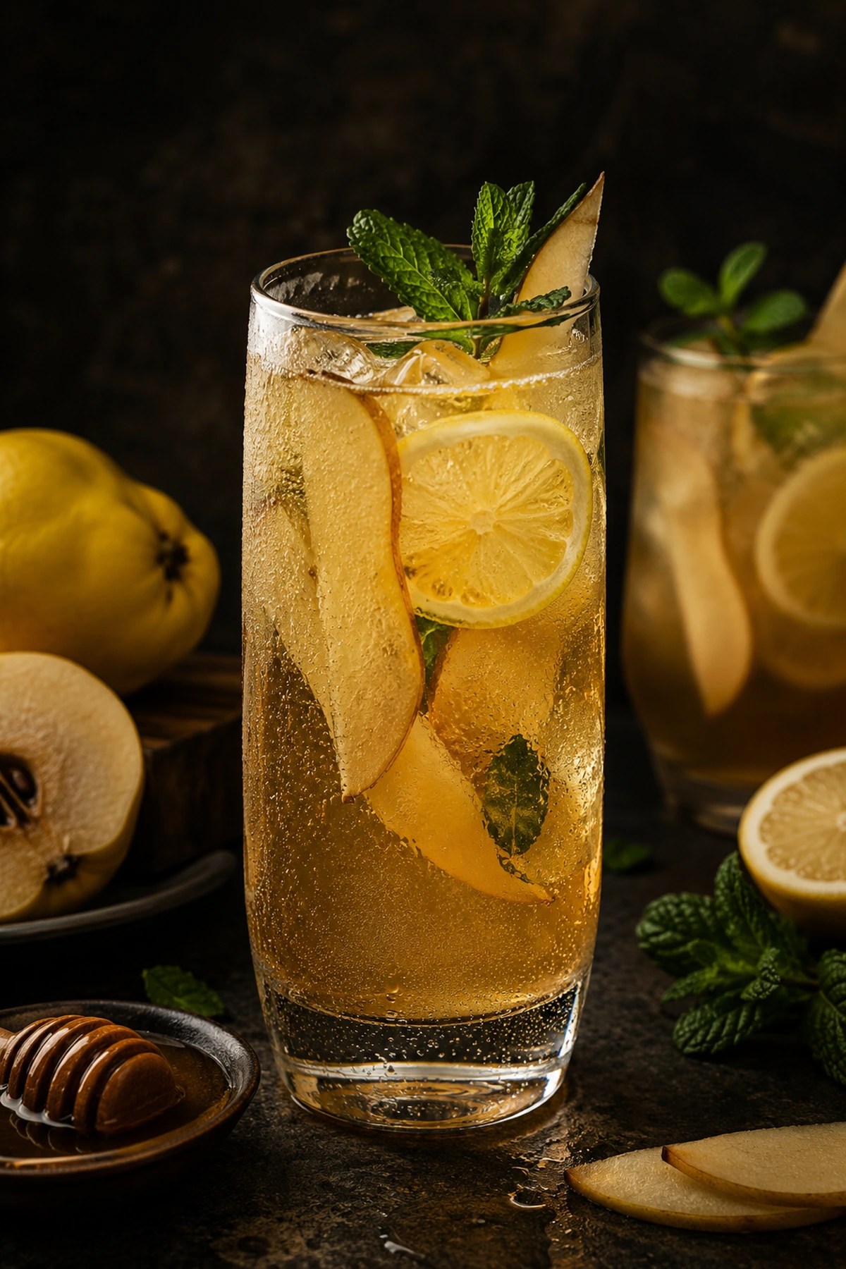 Balkan Quince Honey Lemon Fizz 🍐✨